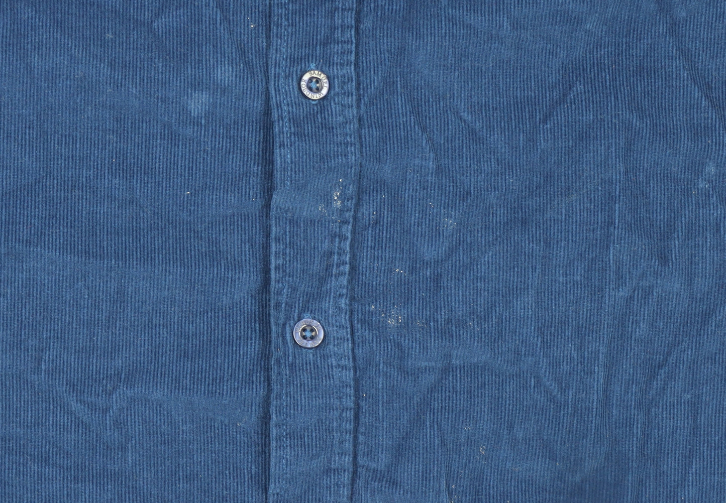 Samuel Windsor Men Blue Corduroy Long Sleeve Button-Up Shirt Size M