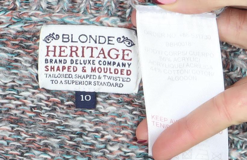 Blonde Heritage Women's Multicoloured Chunky Knit Pullover Jumper Size 10