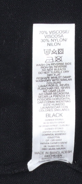 Dunnes Stores Womens Black Knit Straight Leg Trousers Size 14