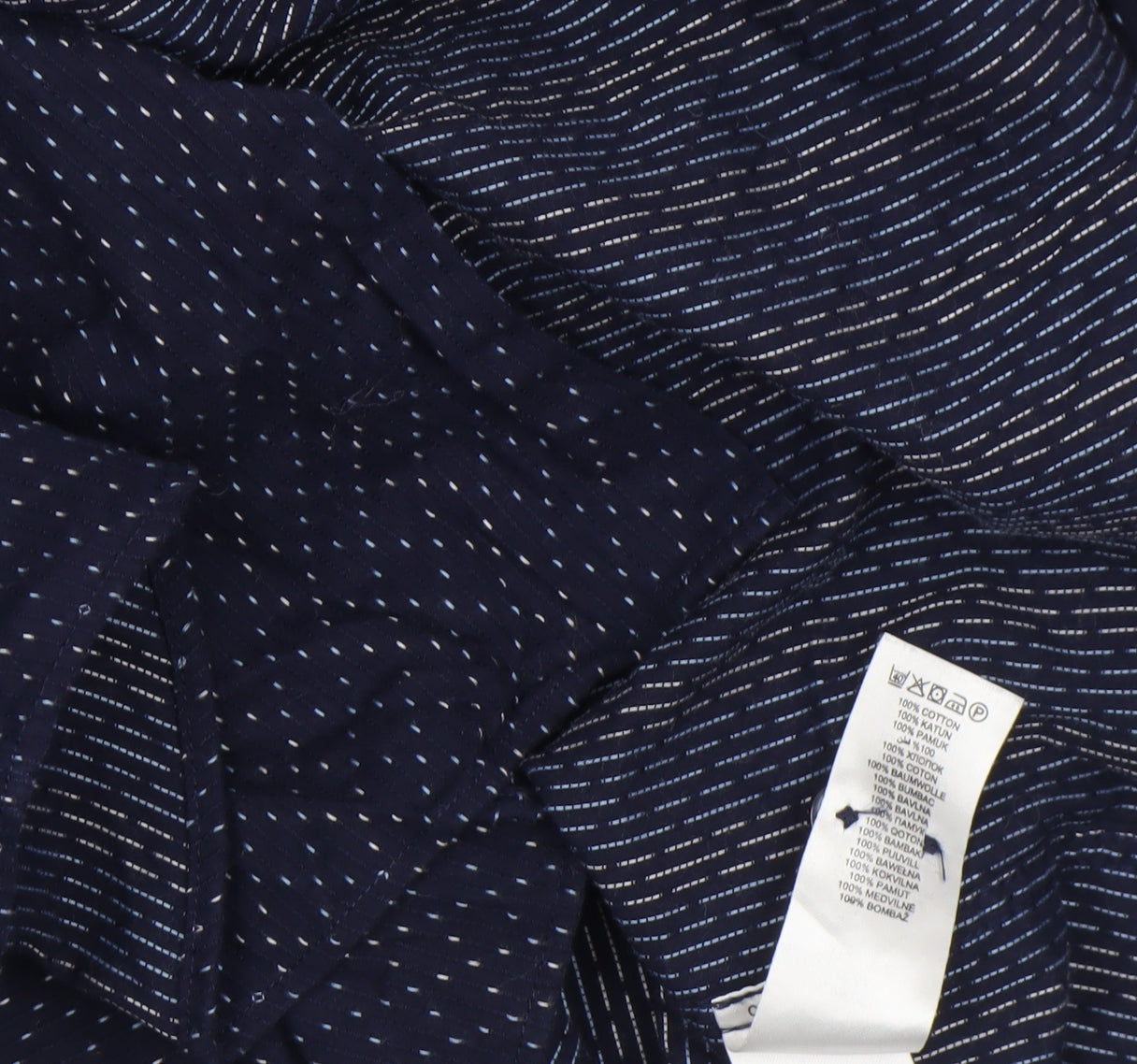 Jeff Banks Men's Blue Cotton Long Sleeve Button-Up Shirt M