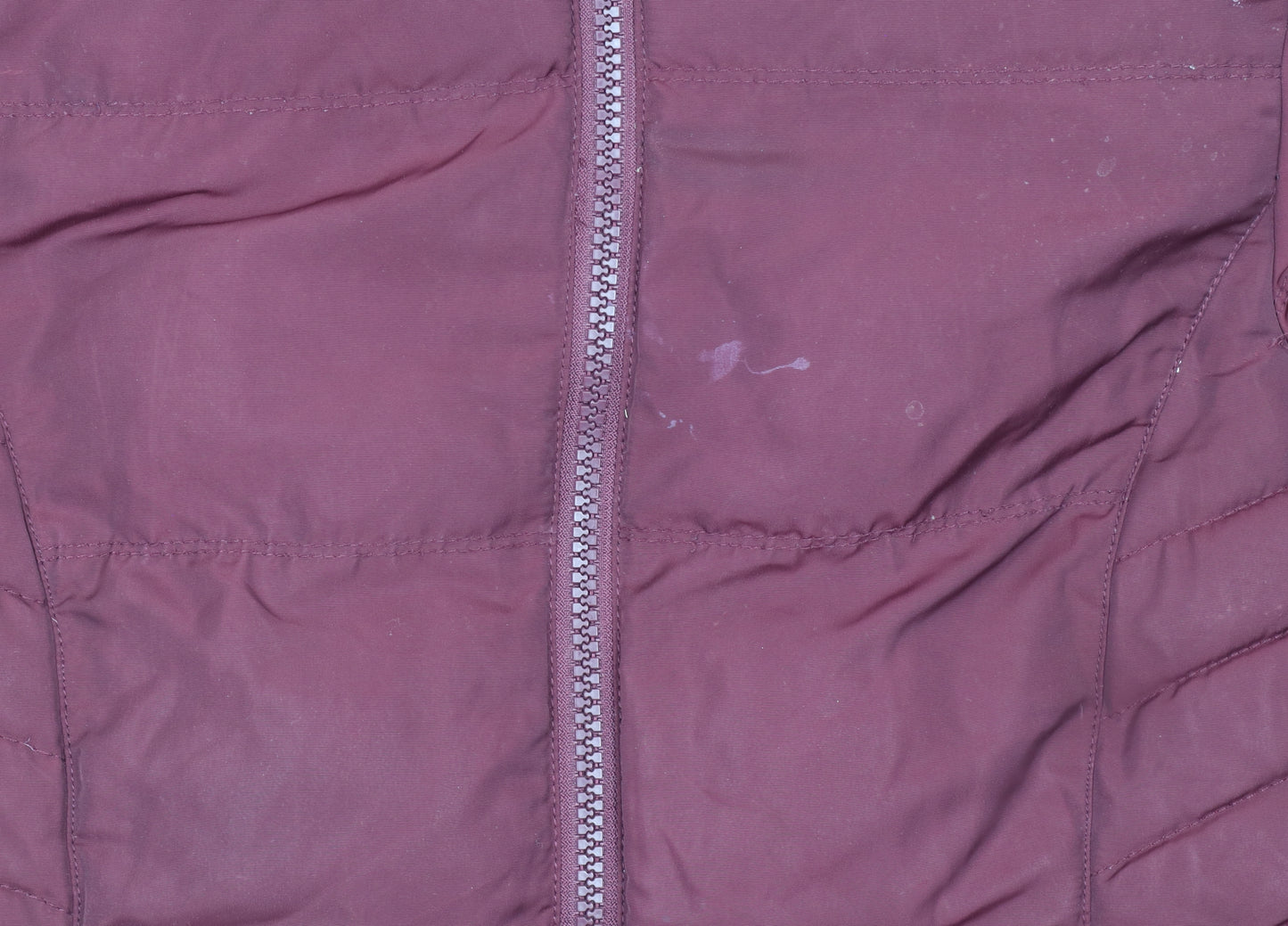 SoulCal & Co Womens Red Hooded Fur Trim Puffer Jacket Size 10