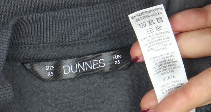 Dunnes Women Grey XS Pullover Sweatshirt Crew Neck 'Mon Coeur' Graphic