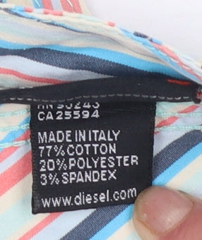 Diesel Women's Multicoloured Stripe Pencil Skirt Size 14
