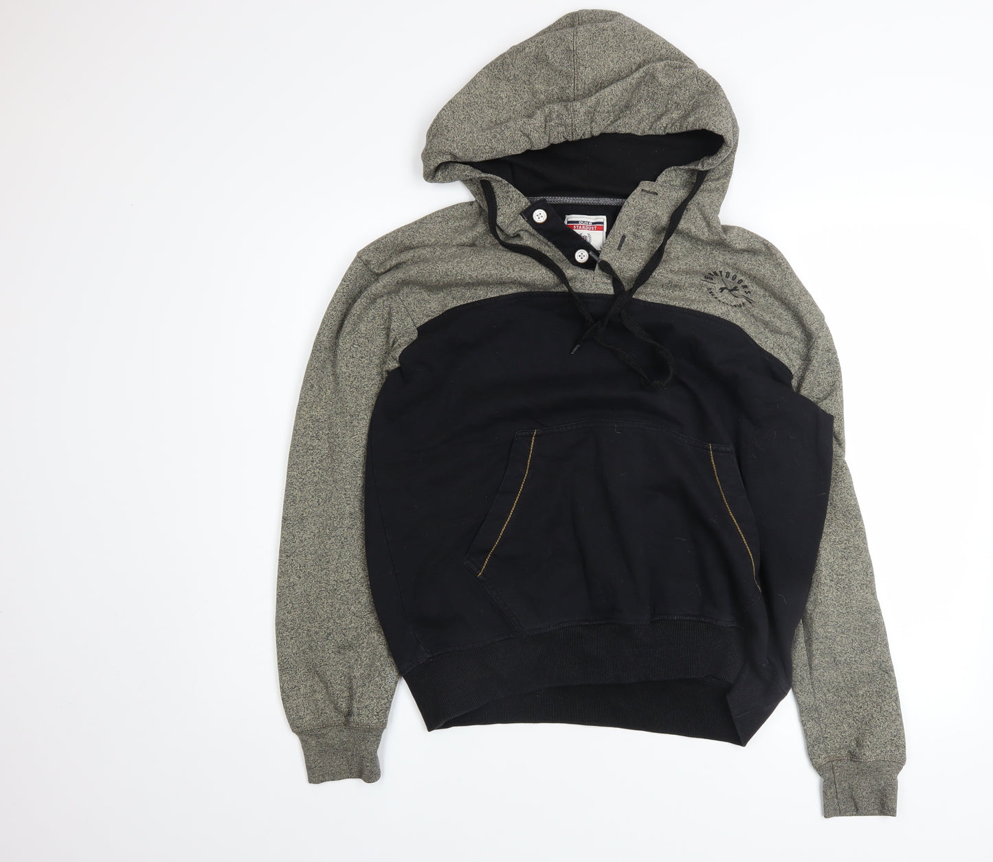 Duke Stardust Boys Grey & Black Pullover Hoodie Size L with Kangaroo Pocket