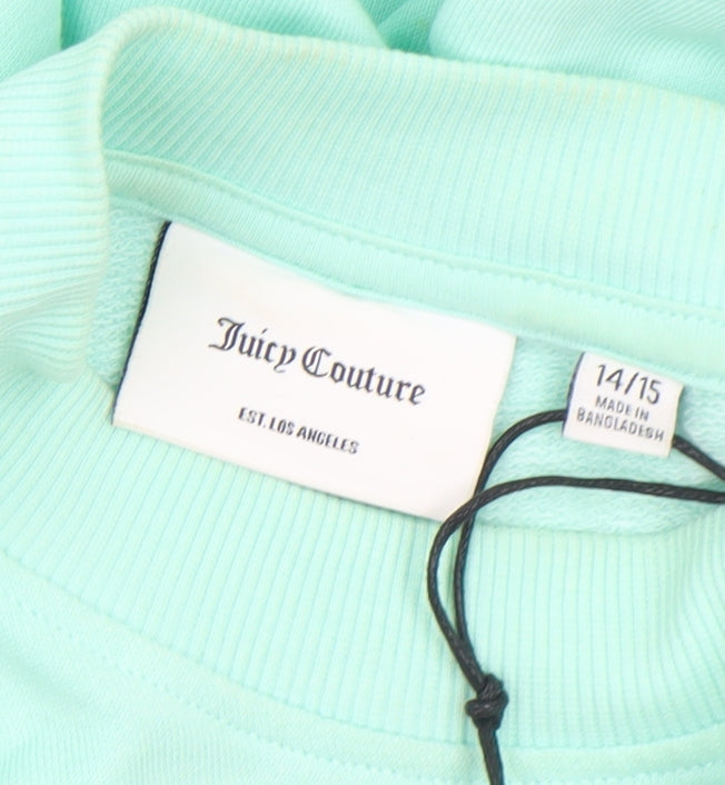 Juicy Couture Girls Green Pullover Sweatshirt Size 14-15 Years Crew Neck