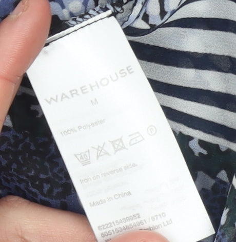 Warehouse Women’s Multicoloured Sleeveless Blouse Size M Lightweight Chiffon Top