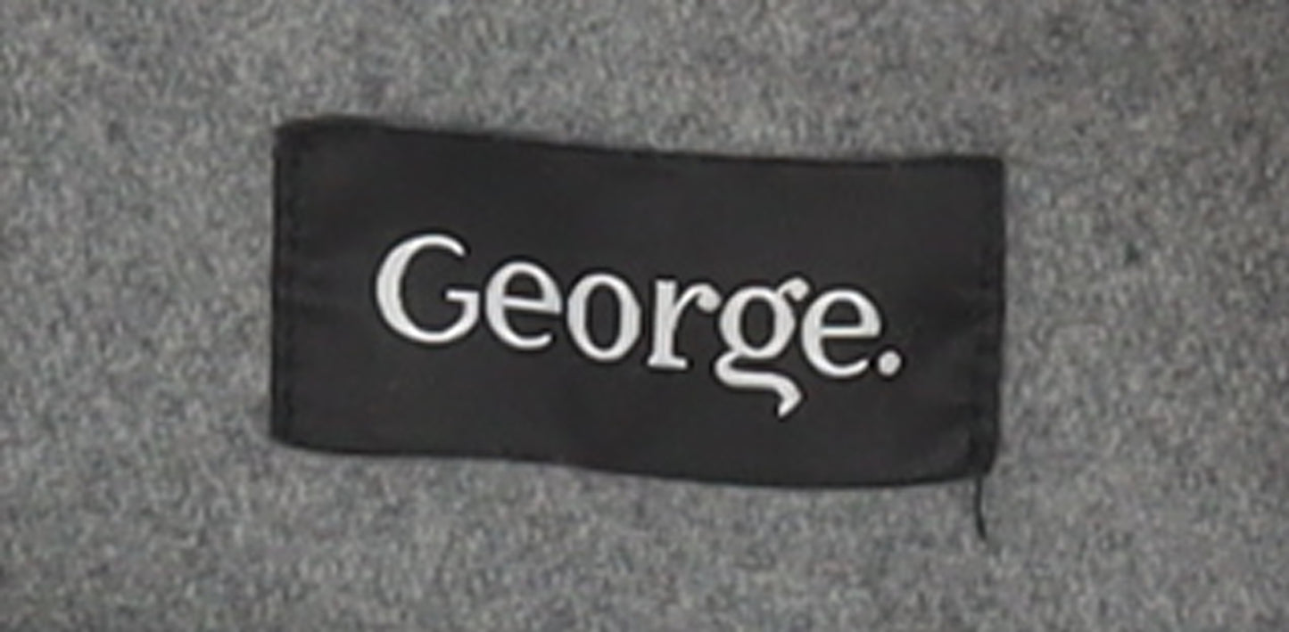 George Womens Grey Military Style Mid-Length Coat Size 16