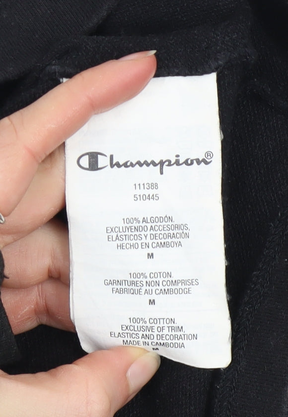 Champion Women Black Cropped Pullover Sweatshirt Medium