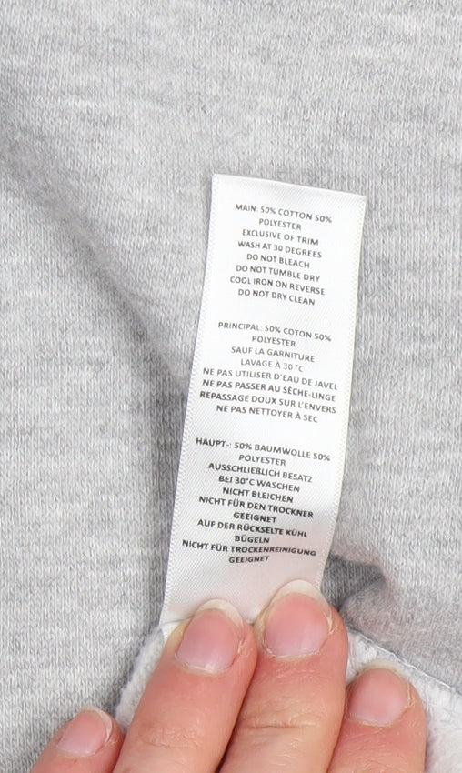 BoohooMAN Men's Grey Pullover Hoodie XS Regular Fit Logo Style