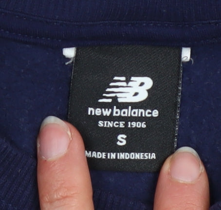 New Balance Men’s Blue Pullover Sweatshirt Size S Crew Neck Fleece