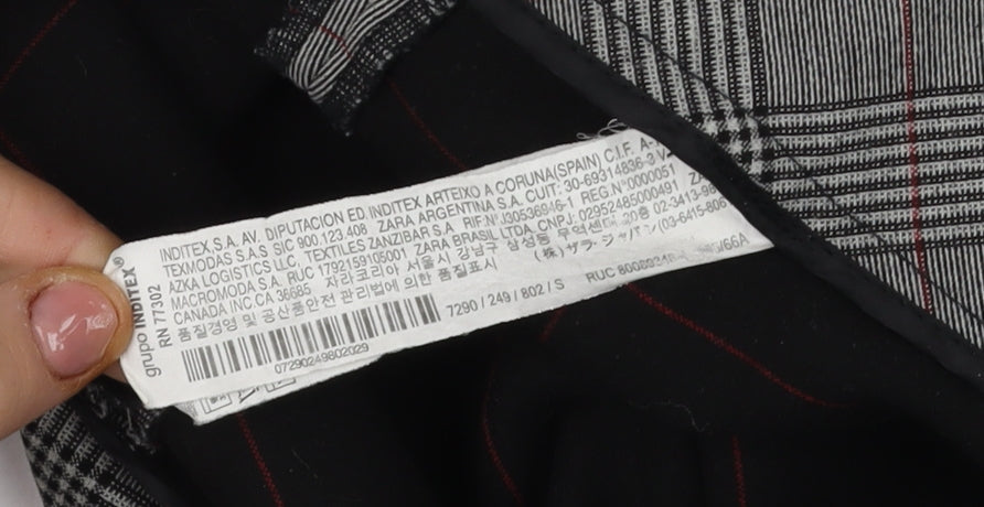 Zara Woman Grey Check Midi Pencil Skirt Women’s S Business Style