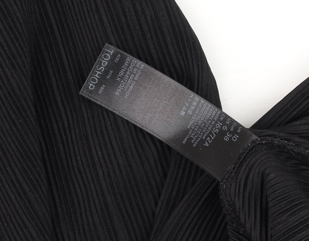 Topshop Women’s Black Wide-Leg Cropped Trousers Size 10