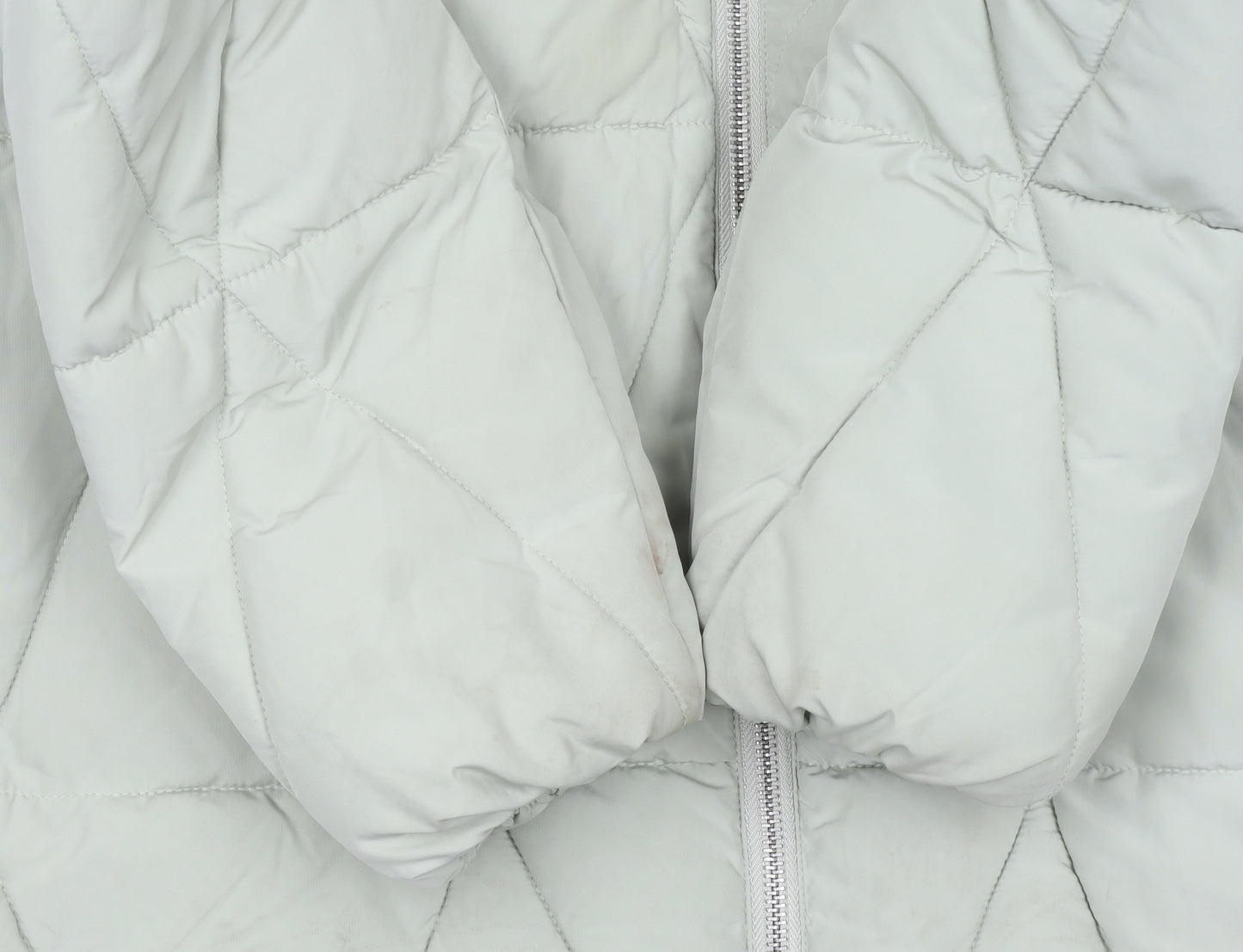 STR Women Green Quilted Puffer Coat Hooded Size S