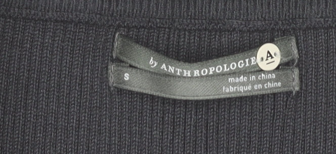 Anthropologie Women's Grey Ribbed Knit Midi Pencil Skirt Size S
