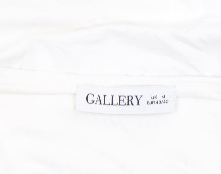 Gallery Women's White Stretch Tank Top Medium Basic Jersey