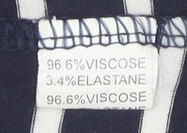 Hype Women’s Blue Striped Open Cardigan Size L Lightweight Jersey