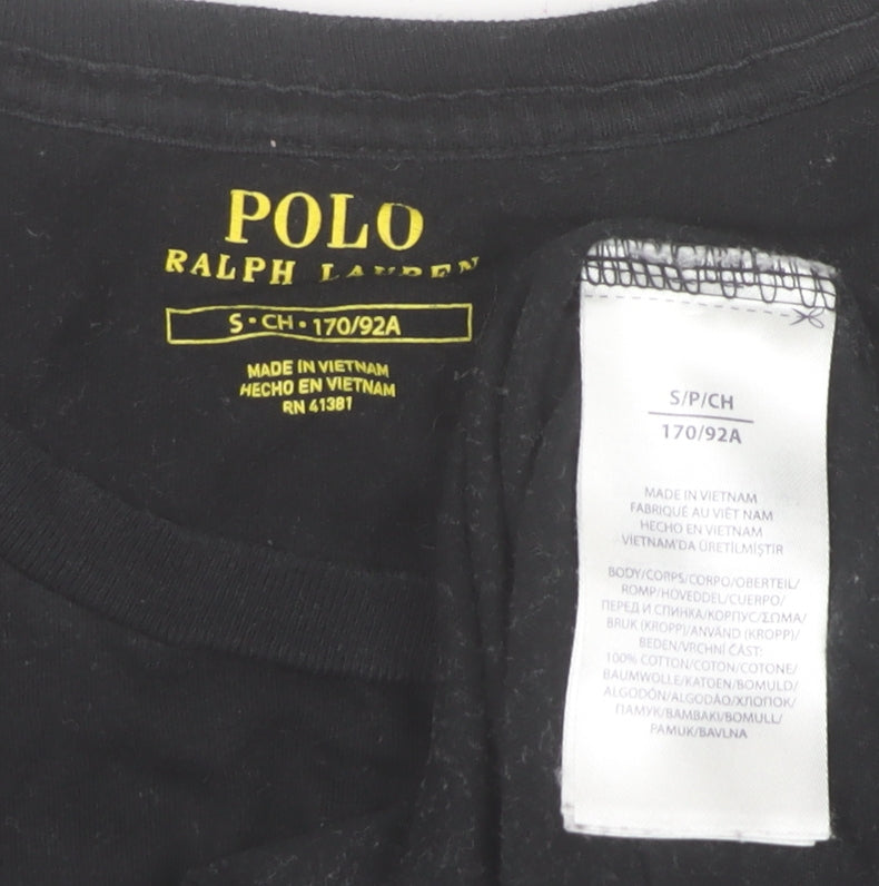 Polo Ralph Lauren Men's Black Slim Fit Cotton Crew Neck T-Shirt Size S