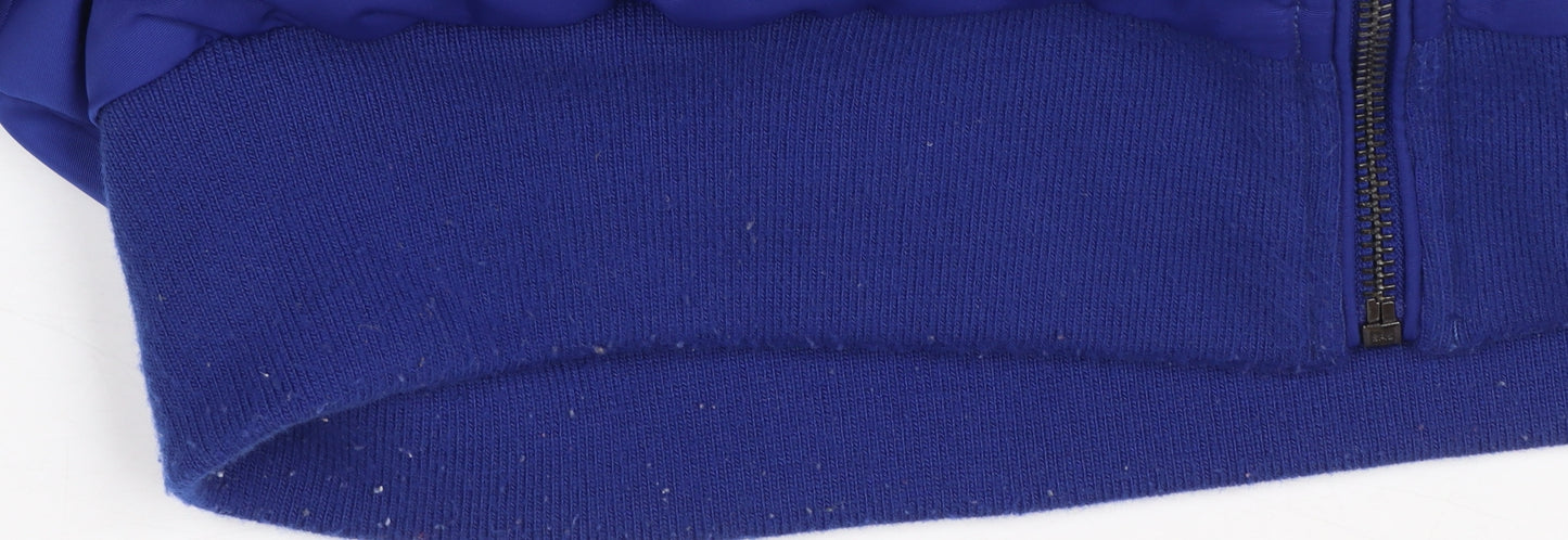 Select Womens Blue Bomber Jacket Size 12 Polyester Full Zip