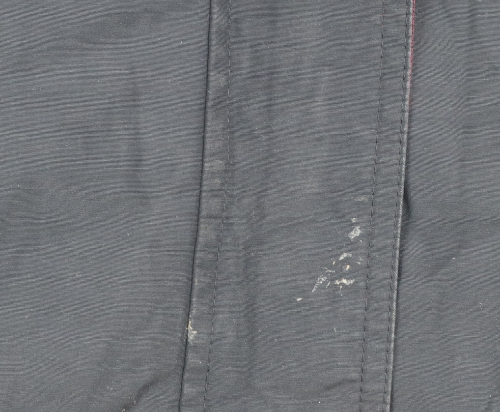 Boden Women Black Faux Fur Hooded Parka Coat Size 10