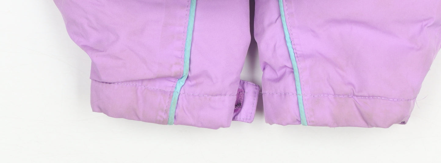 Crane Girls Purple 7-8 Years Waterproof Hooded Ski Jacket
