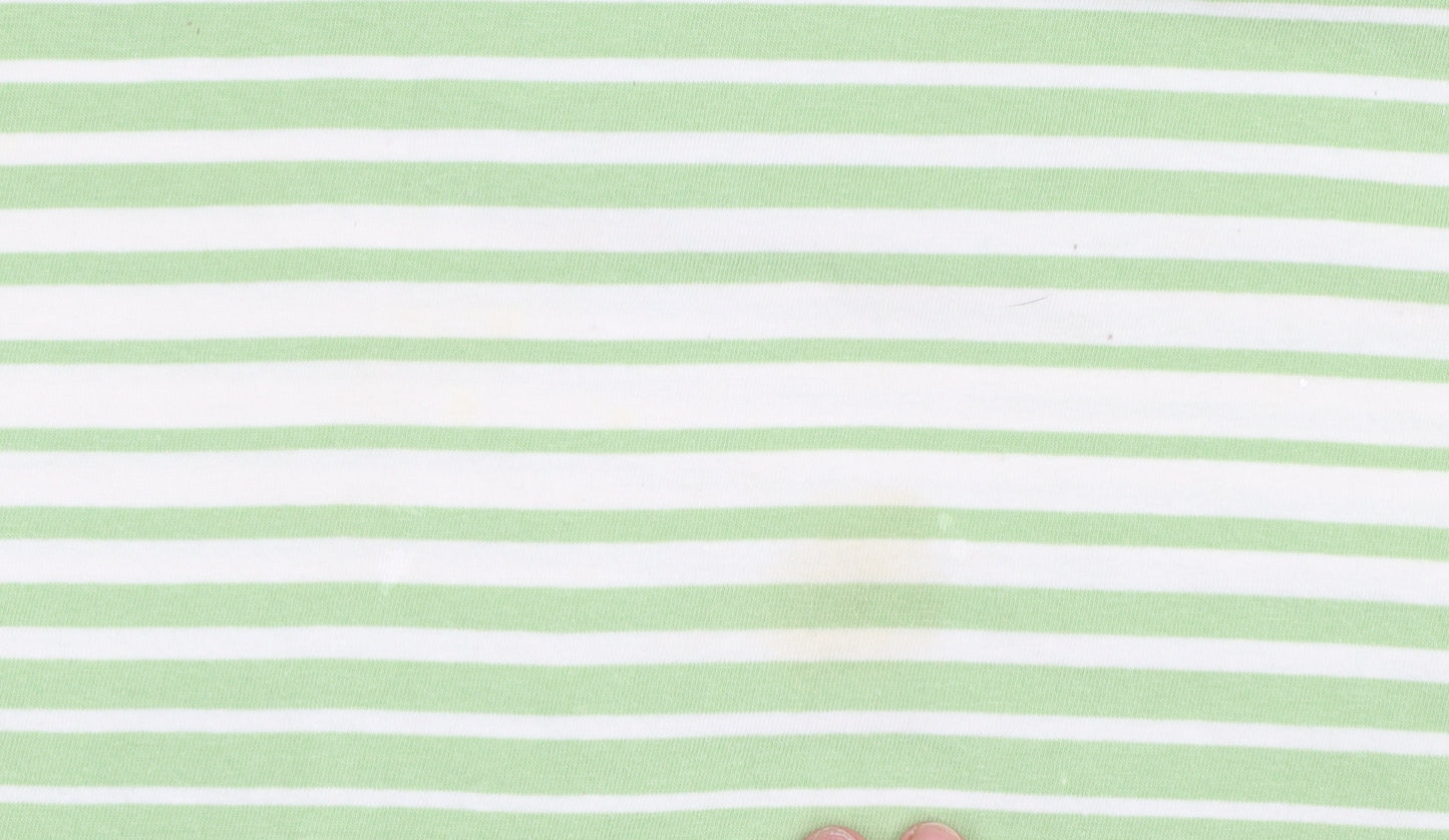 Golf Co Men’s Green Striped Cotton Polo Shirt XL