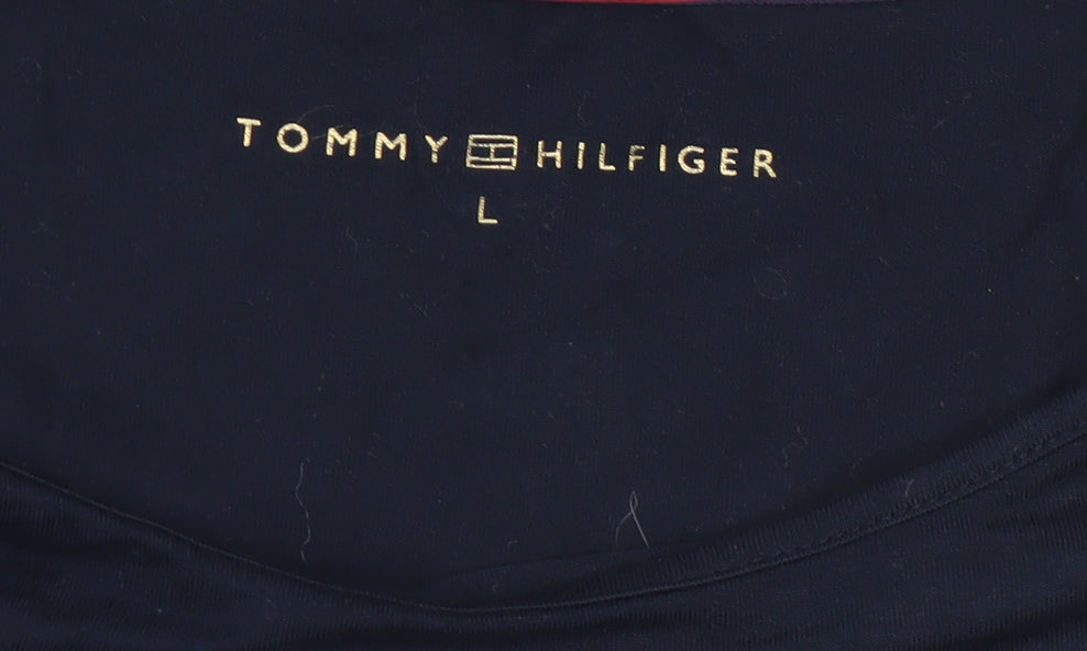 Tommy Hilfiger Women Blue L Basic Stretch 3/4 Sleeve T-Shirt