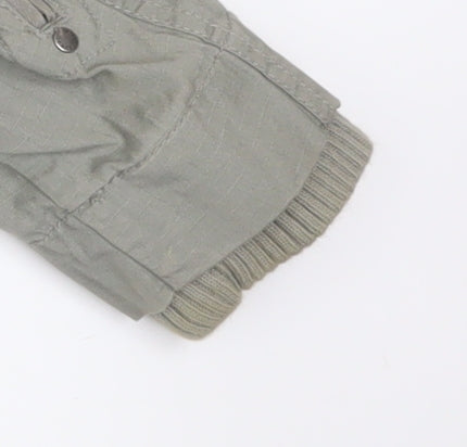Next Boys Green Cotton Military Jacket 12 Years Zip Pockets Mid-Length