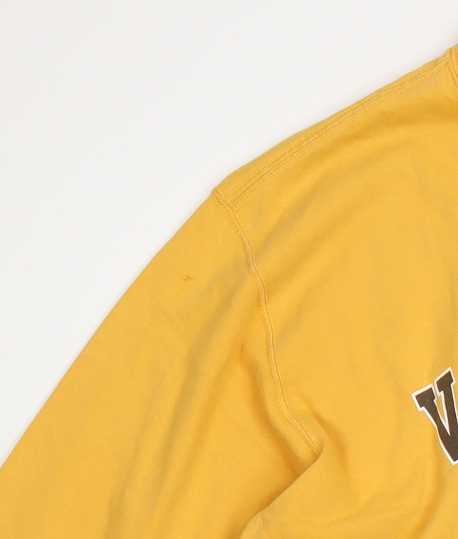 Jansport Men's Yellow Long Sleeve Valparaiso Cotton T-Shirt M Retro