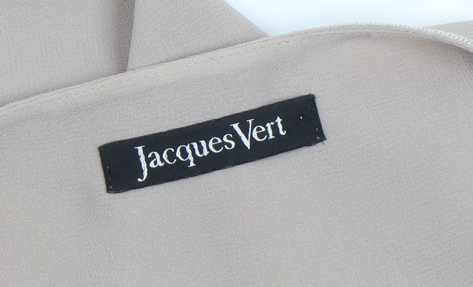 Jacques Vert Womens Beige Sleeveless Embroidered Polyester Blouse UK 12