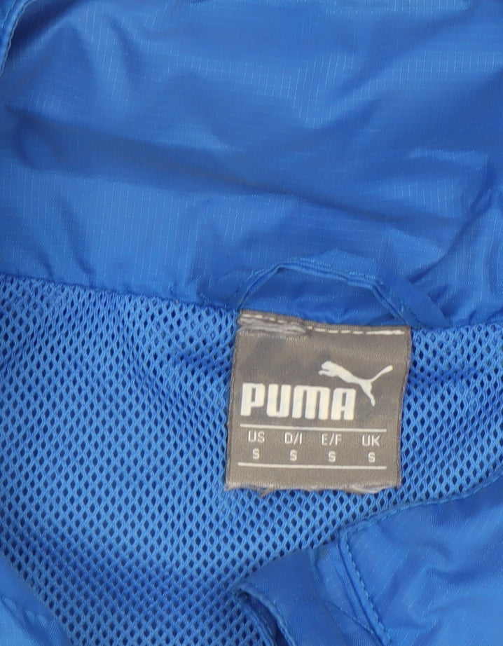 Puma Mens Blue Windbreaker Hooded Full Zip Sports Jacket Size S