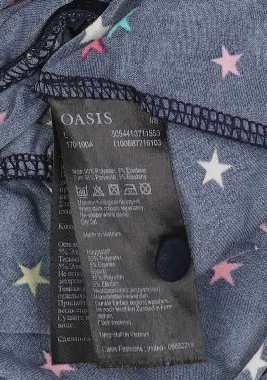 Oasis Women's Multicoloured Star Wrap Blouse Top Size L