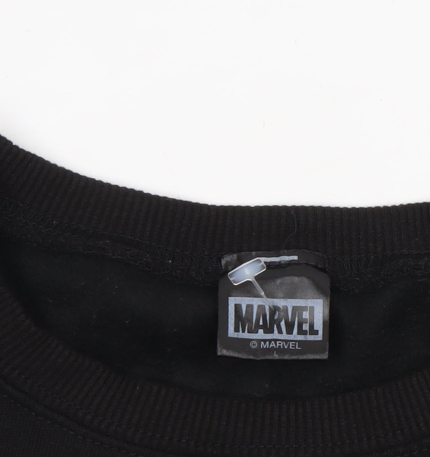 Marvel Men's Black Christmas Hulk Graphic Pullover Sweatshirt Size L