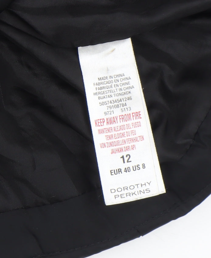 Dorothy Perkins Women’s Black Size 12 Belted Puffer Jacket