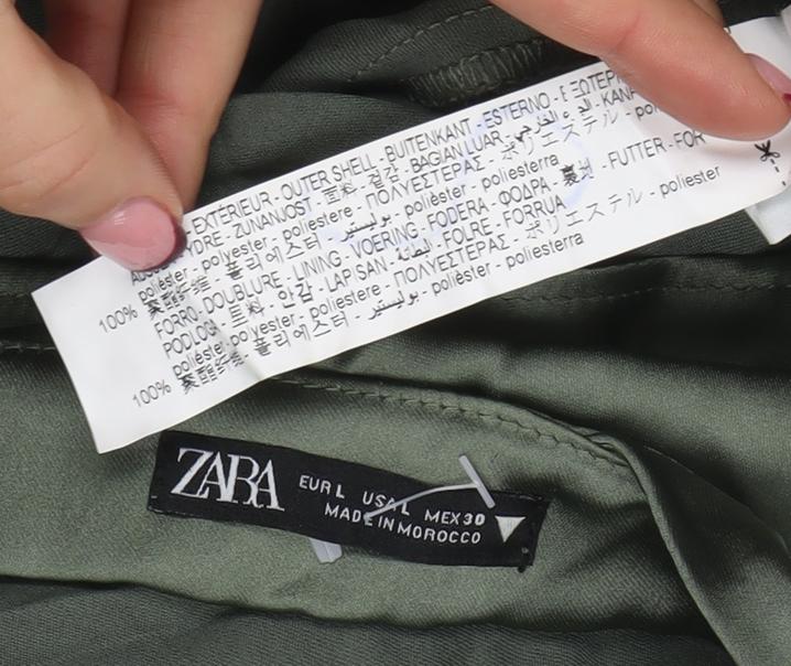 Zara Women’s Green Halter Satin Slip Dress Size 14