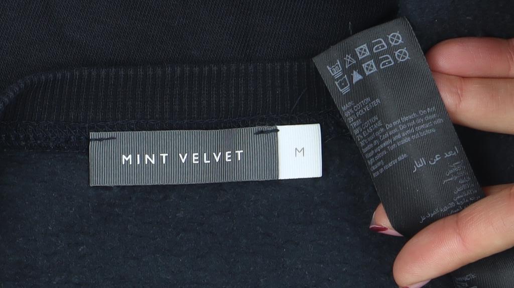 Mint Velvet Women's Black Longline Sweatshirt Dress Size M Zip Detail
