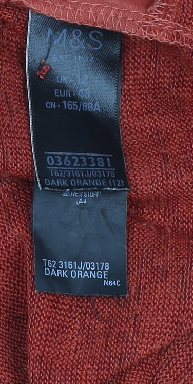 Marks and Spencer Women's Brown Sleeveless V-Neck Blouse Size 12