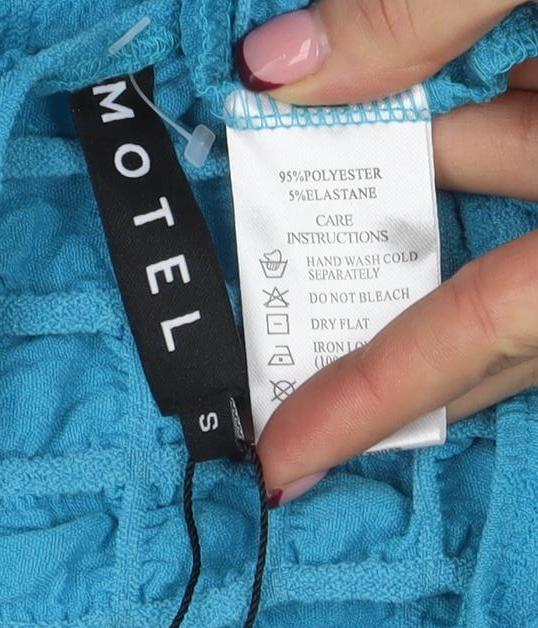Motel Women Blue Strapless Stretch Bodycon Short Dress Size S