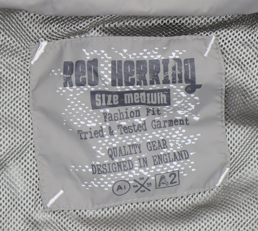 Red Herring Men's Grey Lightweight Windbreaker Jacket Size M