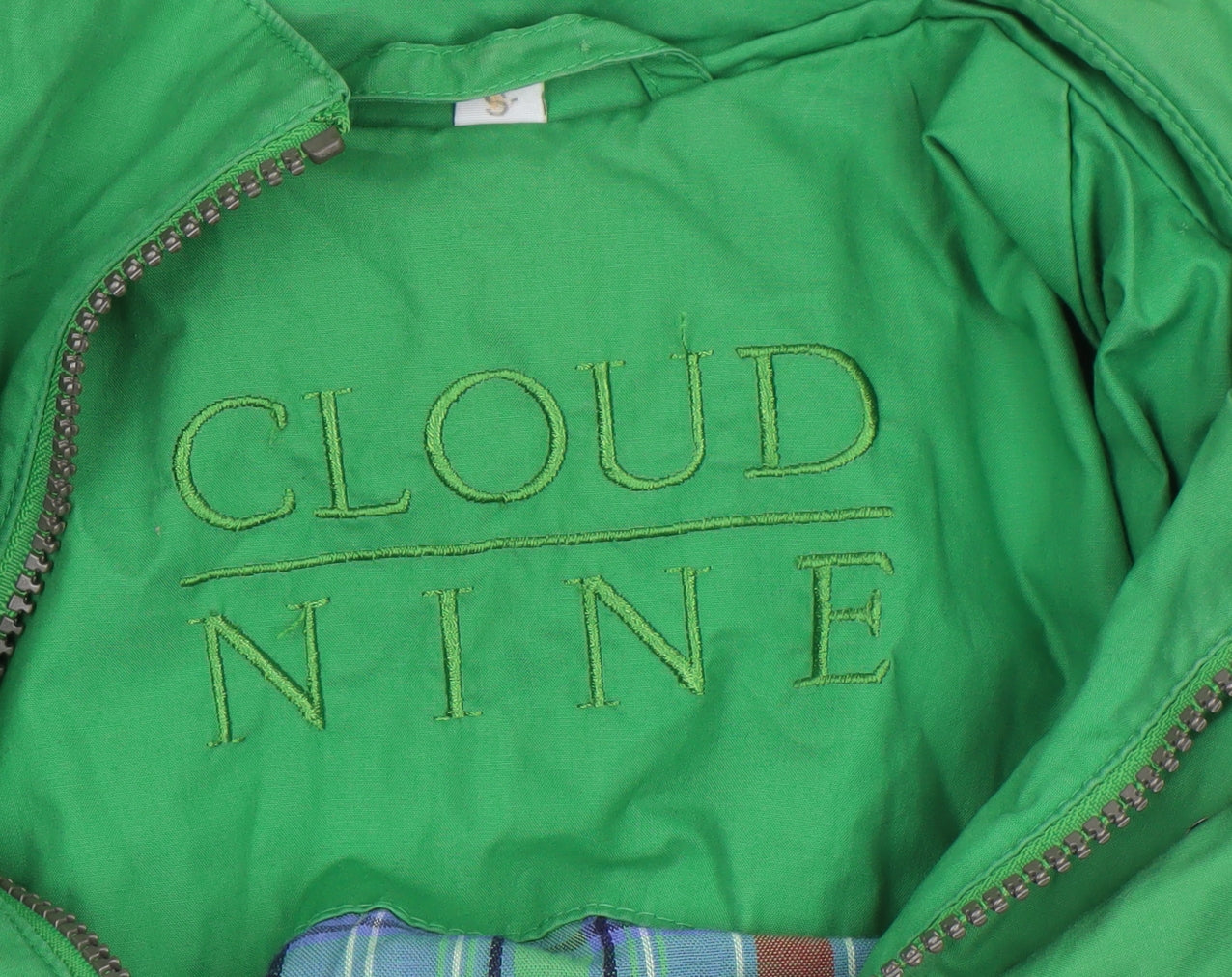 Cloud Nine Women's Green Hooded Rain Coat Jacket Size S Mid-Length