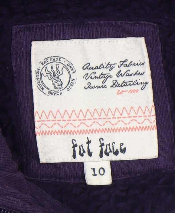 Fat Face Women's Purple Fleece 1/2 Zip Pullover Sweatshirt Size 10