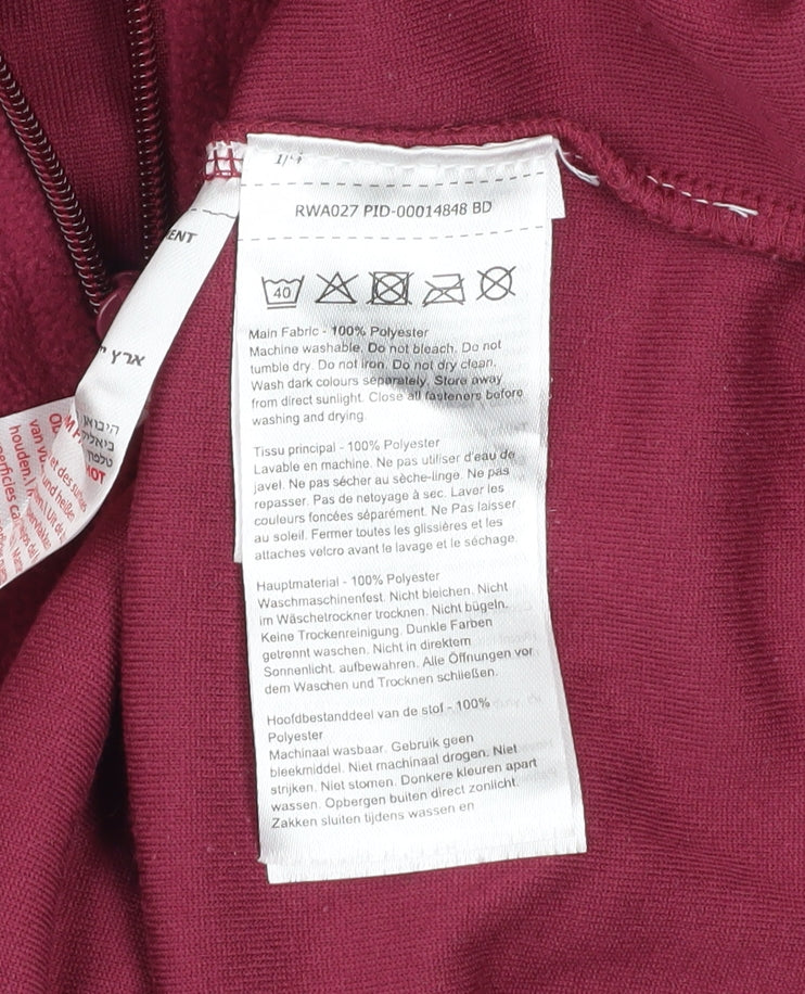 Regatta Womens Burgundy 1/4 Zip Fleece Sweatshirt UK 14 Outdoor Warm Top