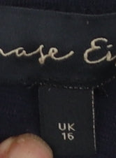 Phase Eight Women’s Black V-Neck Relaxed Fit Modal Cotton Short Sleeve Top Size 16