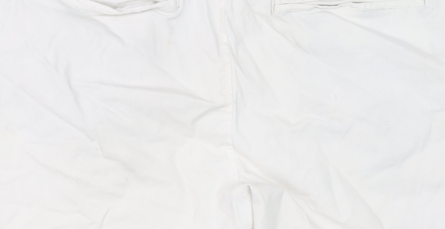 Cedar Wood State Men’s White Chino Shorts W30 Regular Fit Cotton