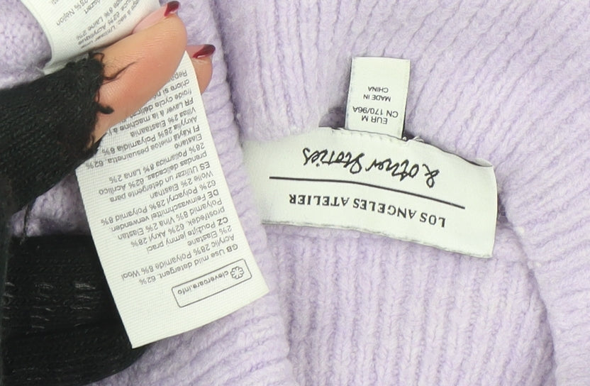 & Other Stories Women Purple Wool Blend Mock Neck Jumper Size 12