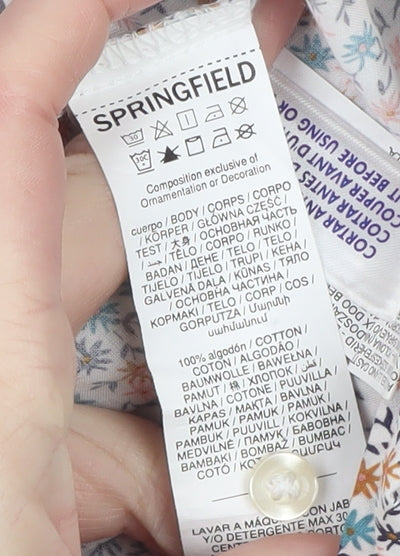 Springfield Women’s Multicoloured Floral Button-Up Shirt Size 16 100% Cotton