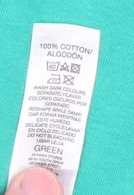 Dunnes Stores Men's Green Regular Fit Cotton Short Sleeve T-Shirt M
