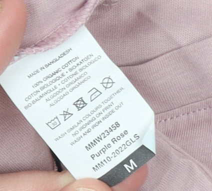 Glastonbury Festival Women Purple Rose Organic Cotton T-Shirt M