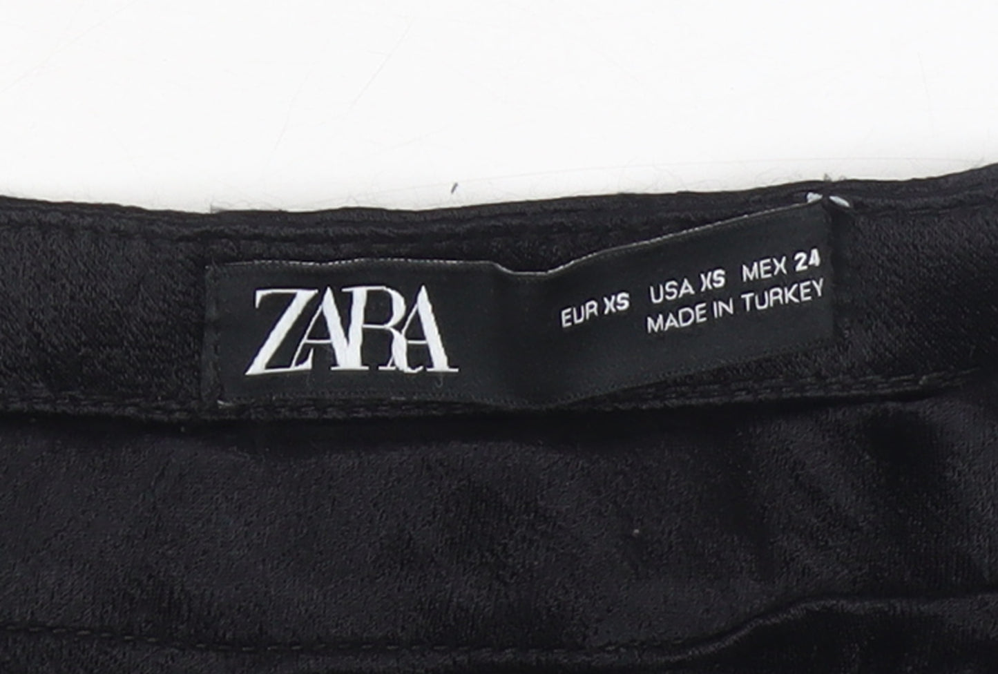 Zara Women's Black Midi A-Line Satin Skirt XS