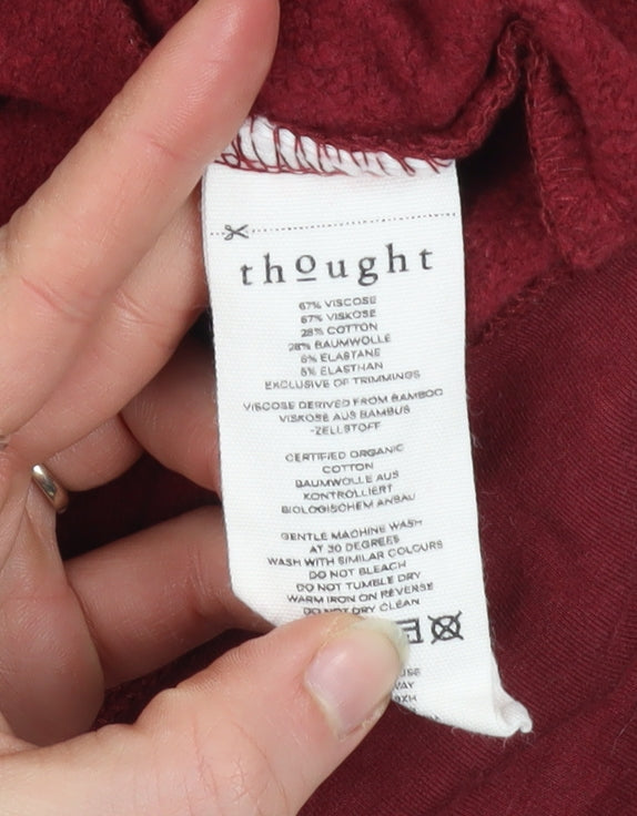 Thought Women's Red Long Sleeve Pullover Sweatshirt Size 14 Viscose Blend