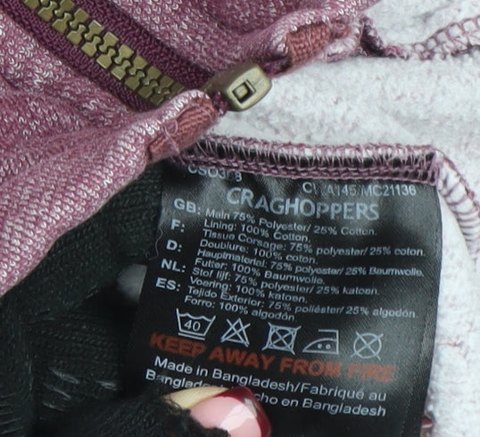 Craghoppers Womens Purple Full Zip Hooded Sweatshirt UK 12